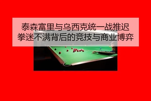 泰森富里与乌西克统一战推迟 拳迷不满背后的竞技与商业博弈